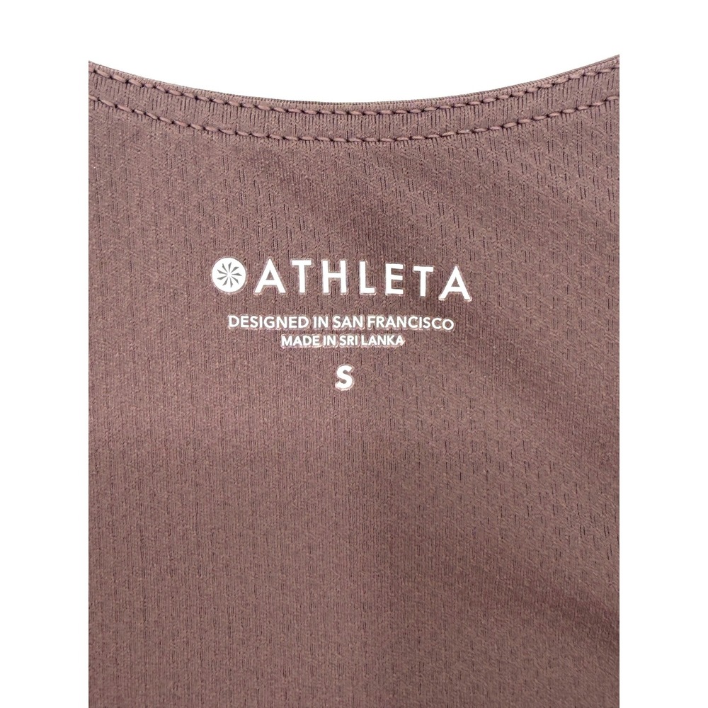 Athleta Ultimate Space Dye Crop Supersonic Bra Top Womens S Smoked‎ Almond Yoga - Picture 6 of 11